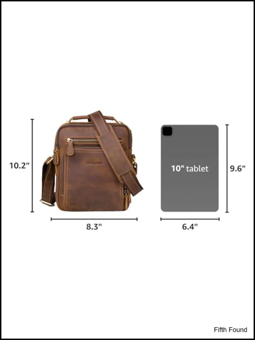 Genuine Cowhide Leather Messenger Bag Crossbody for Men 5 Zipper Pockets